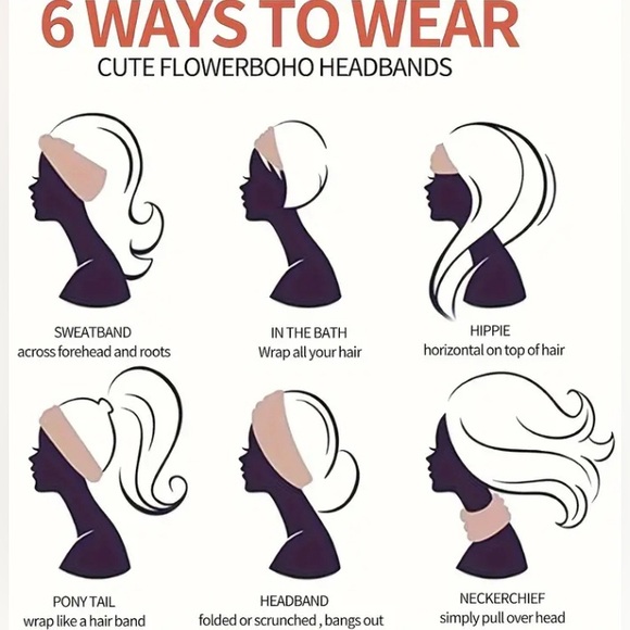 Orange Wide Headband - Picture 3 of 6